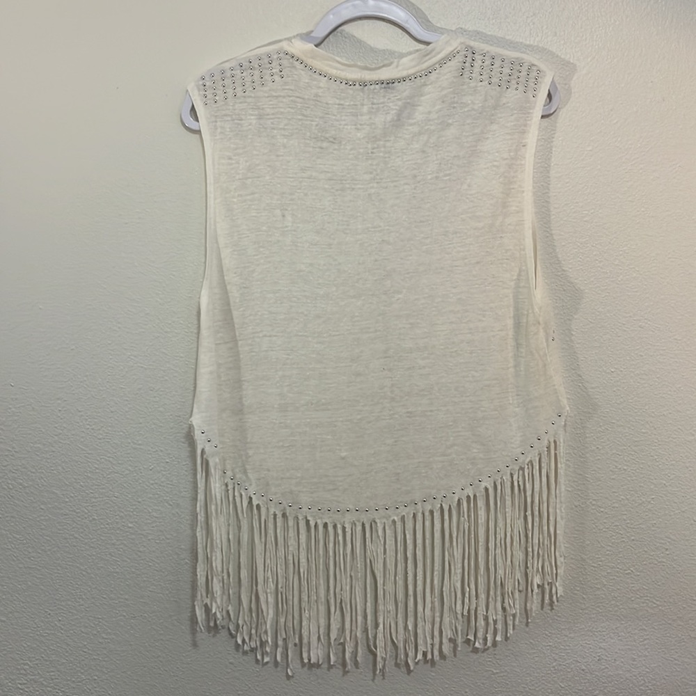 Rebecca Minkoff white fray and silver studded tank size small - Picture 5 of 5